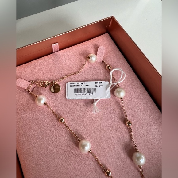 Bronzallure Necklace Spheres and Freshwater Cultured Pearls 10mm Brand New - Picture 3 of 5